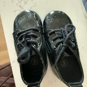 Baby boy Kids Black Patent Lace-Up Shoes